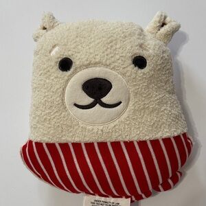 Wondershop Plush Polar Bear Decorative Holiday Pillow with Red Stripes